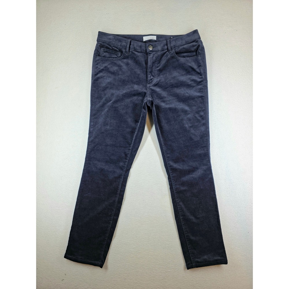 LOFT Womens Curvy Skinny Corduroy Pants Navy Blue Size 29 8 477236